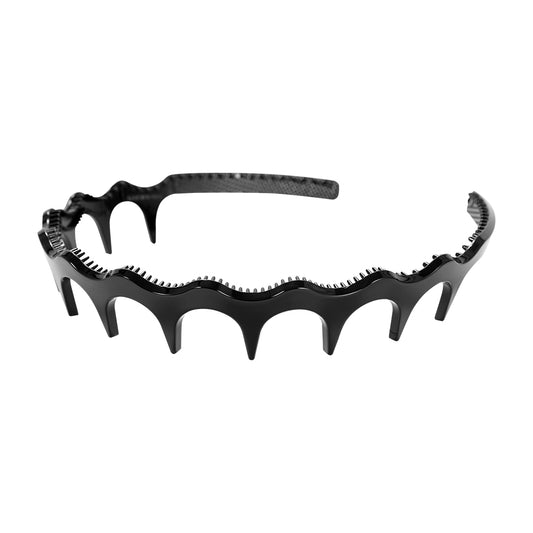 Simple black face washing hair band, anti-slip pressure hair band, toothed hair clip