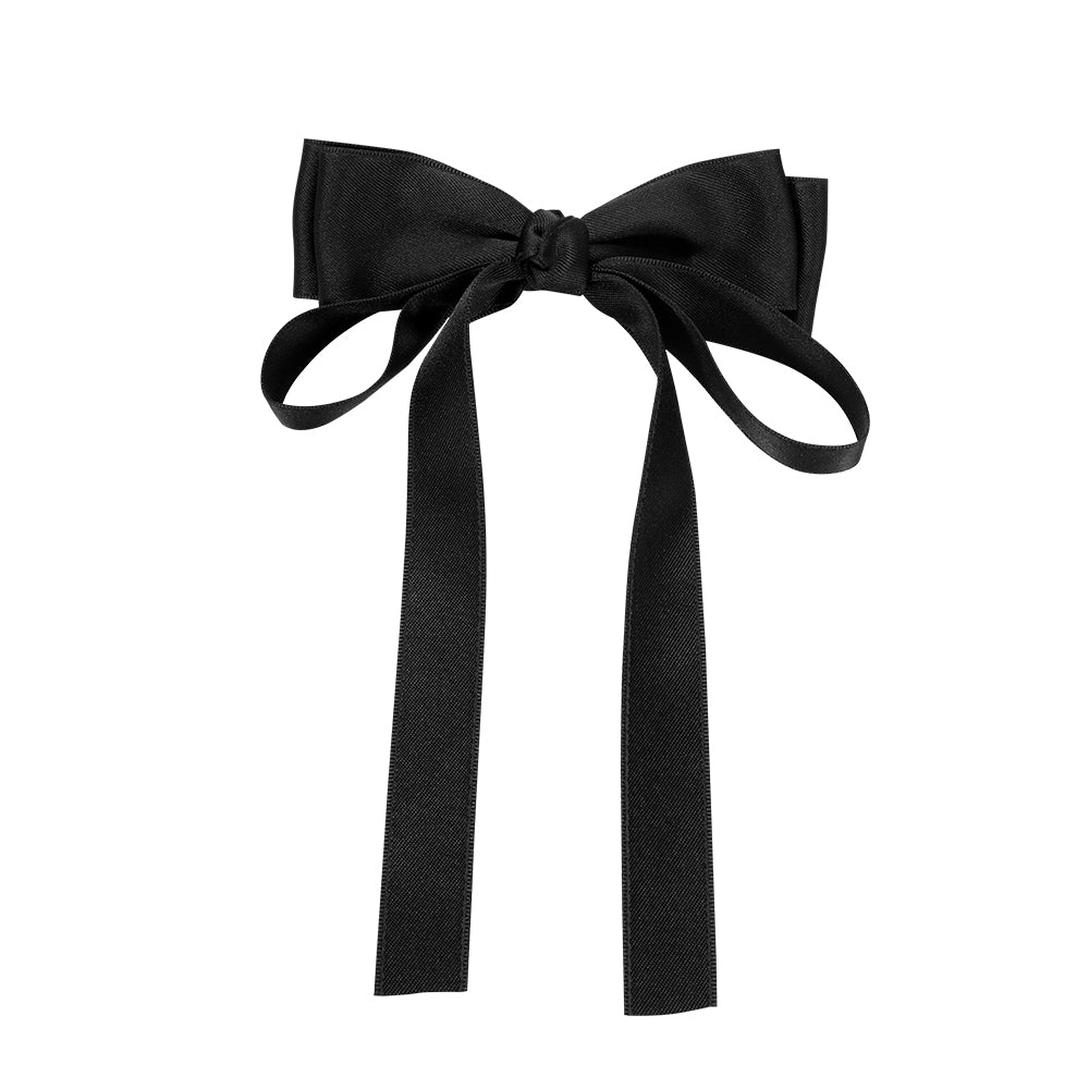 Korean retro bow ribbon hairpin, low ponytail at the back of the head
