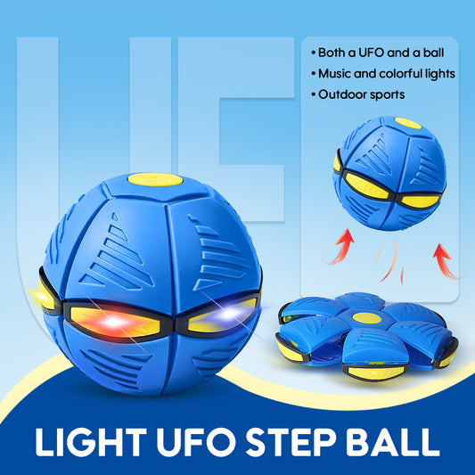 Elastic step ball pet toy flying saucer foot step luminous ball