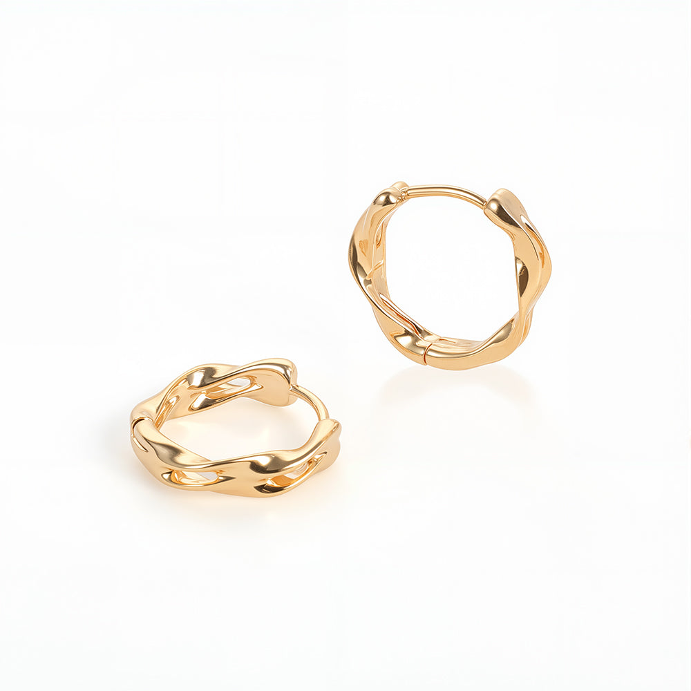 Simple and High-End Liquid Minimalist Hoop Earrings