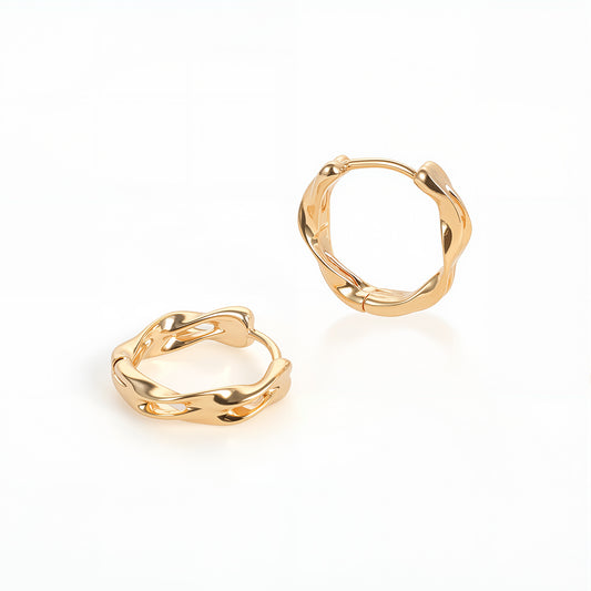 Simple and High-End Liquid Minimalist Hoop Earrings