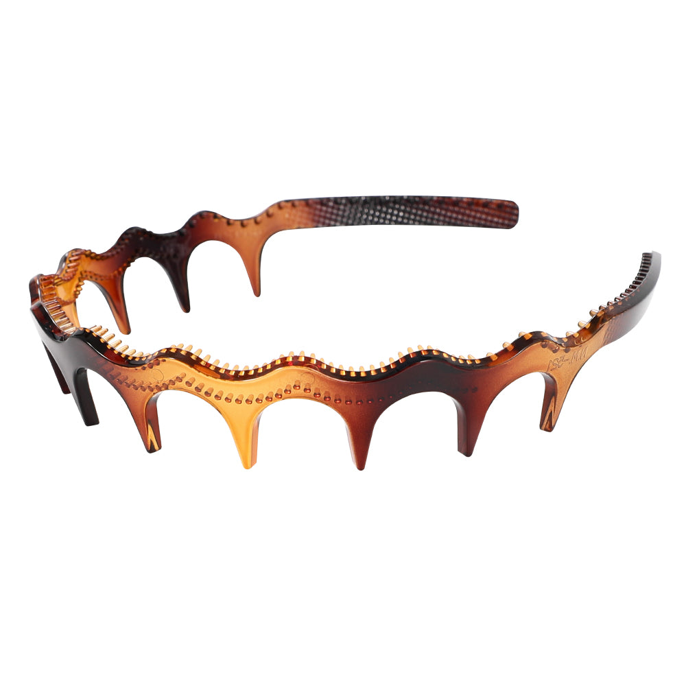 Steel standard toothed wavy hair band, women's high school skull top buckle headband