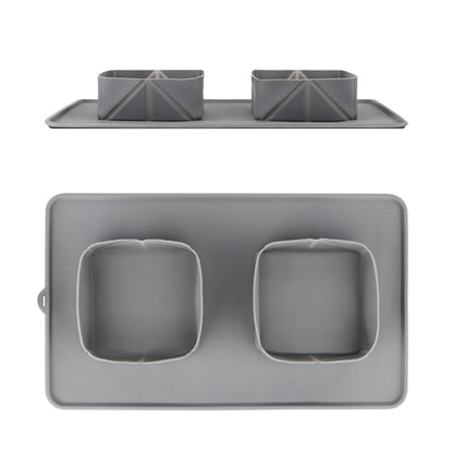 Folding pet feeding travel silicone mat