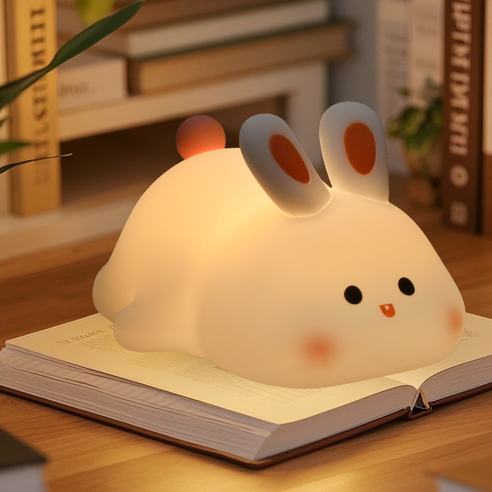 Big face rabbit night light bedroom children's eye protection sleep lamp
