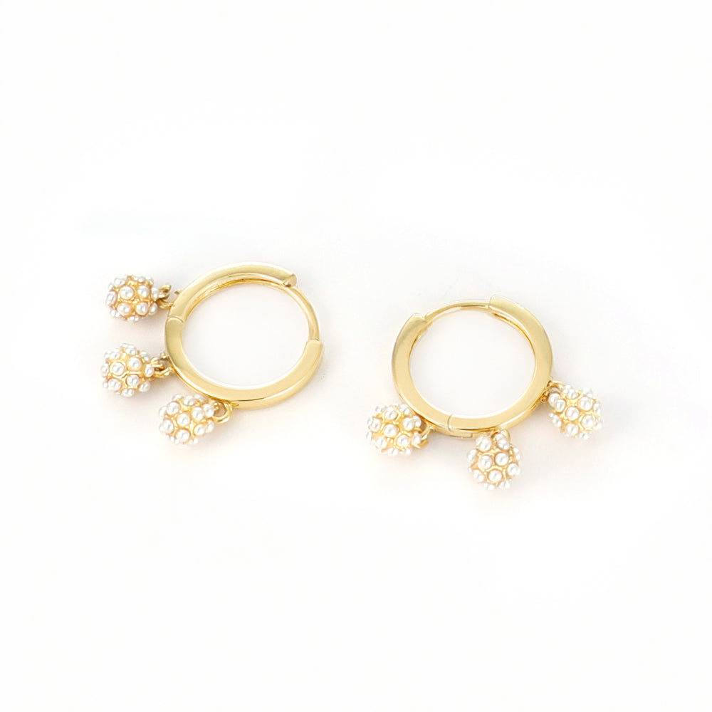 925 silver needle simple small pearl cute versatile earrings