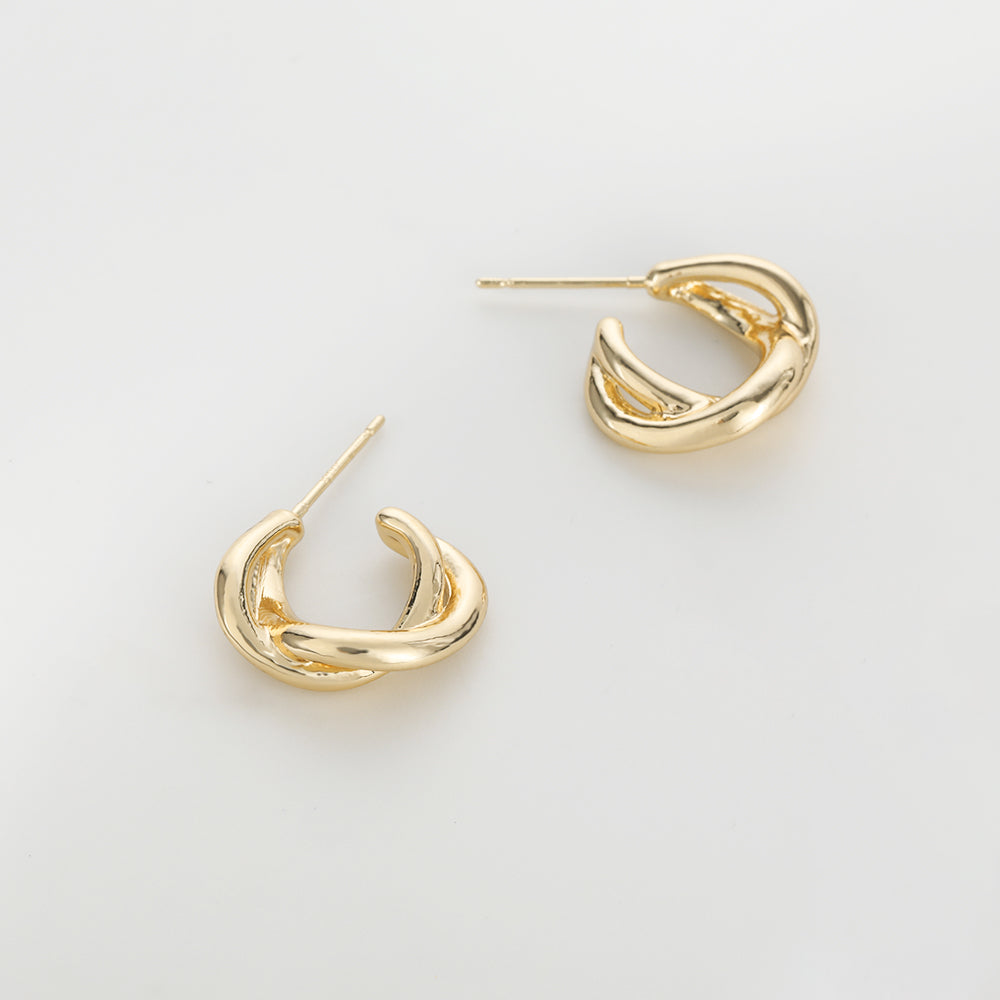 Classic retro niche gold hoop earrings