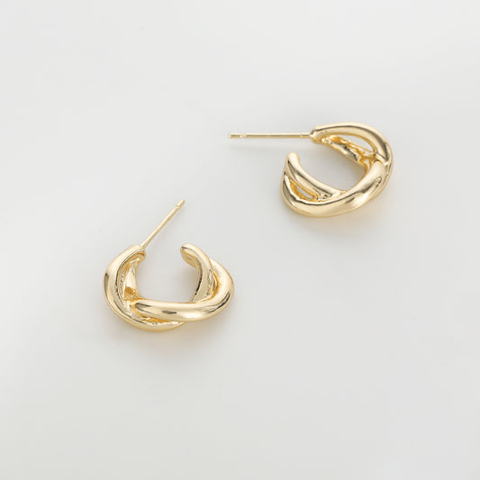 Classic retro niche gold hoop earrings