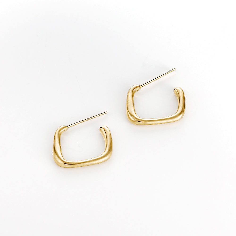 925 Sterling Silver Geometric Square Niche Unique Earrings