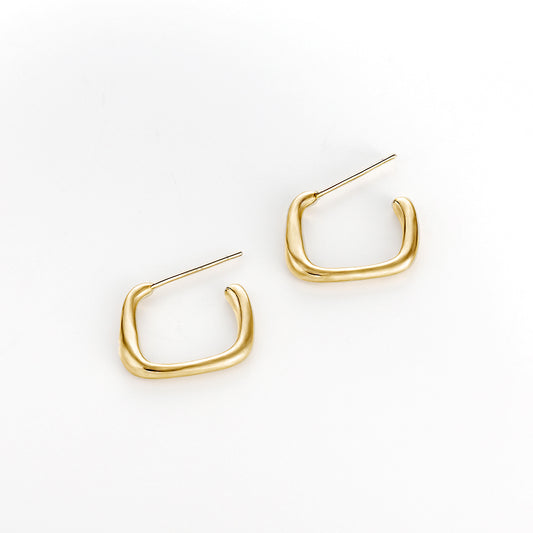 925 Sterling Silver Geometric Square Niche Unique Earrings