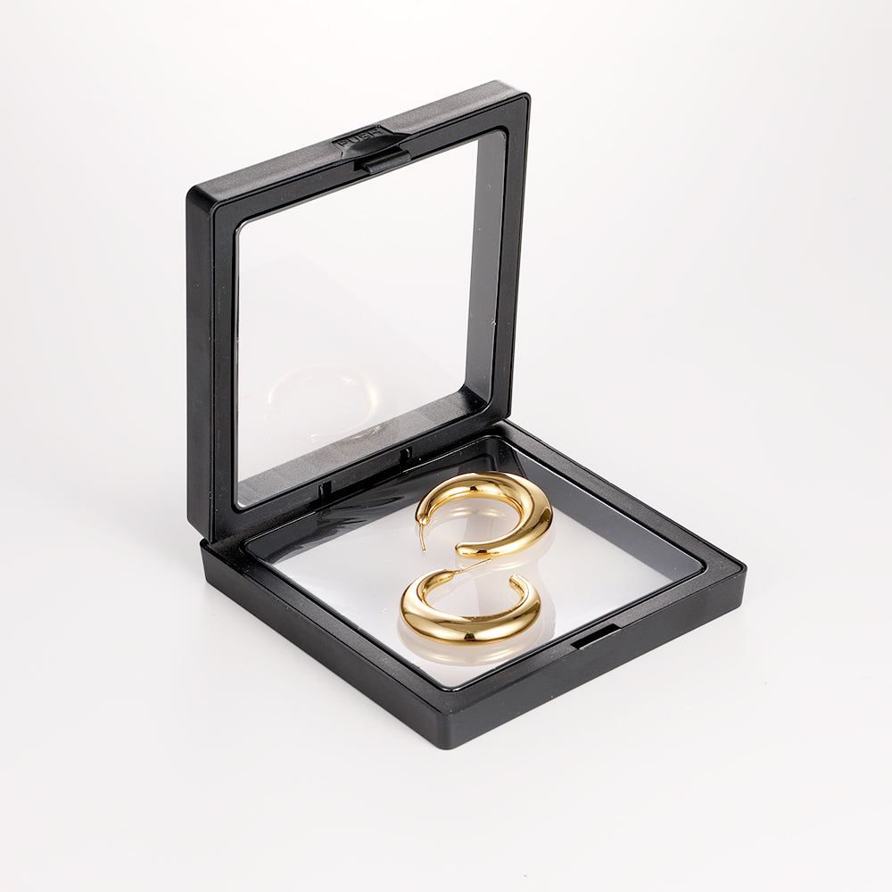 14K Copper Plated with Gold,925 Silver Needle Smooth Gold Circle Hoop Earrings 40mm