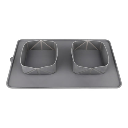 Folding pet feeding travel silicone mat
