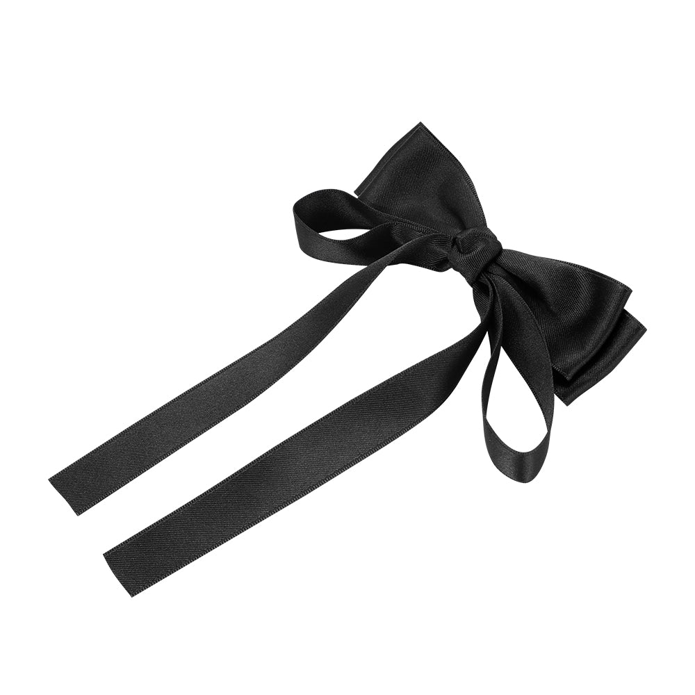 Korean retro bow ribbon hairpin, low ponytail at the back of the head