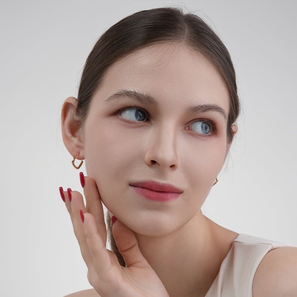 925 Sterling Silver Geometric Square Niche Unique Earrings