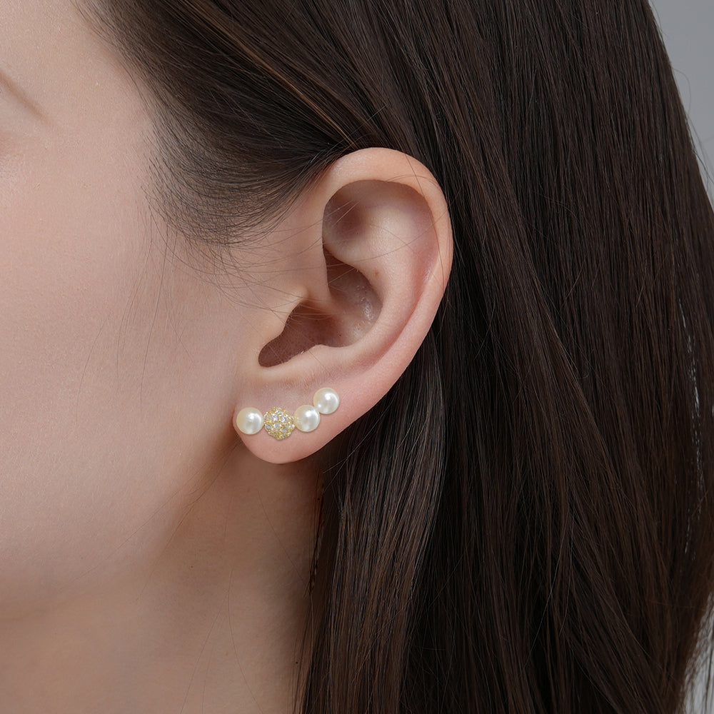 Designer smile pearl earrings