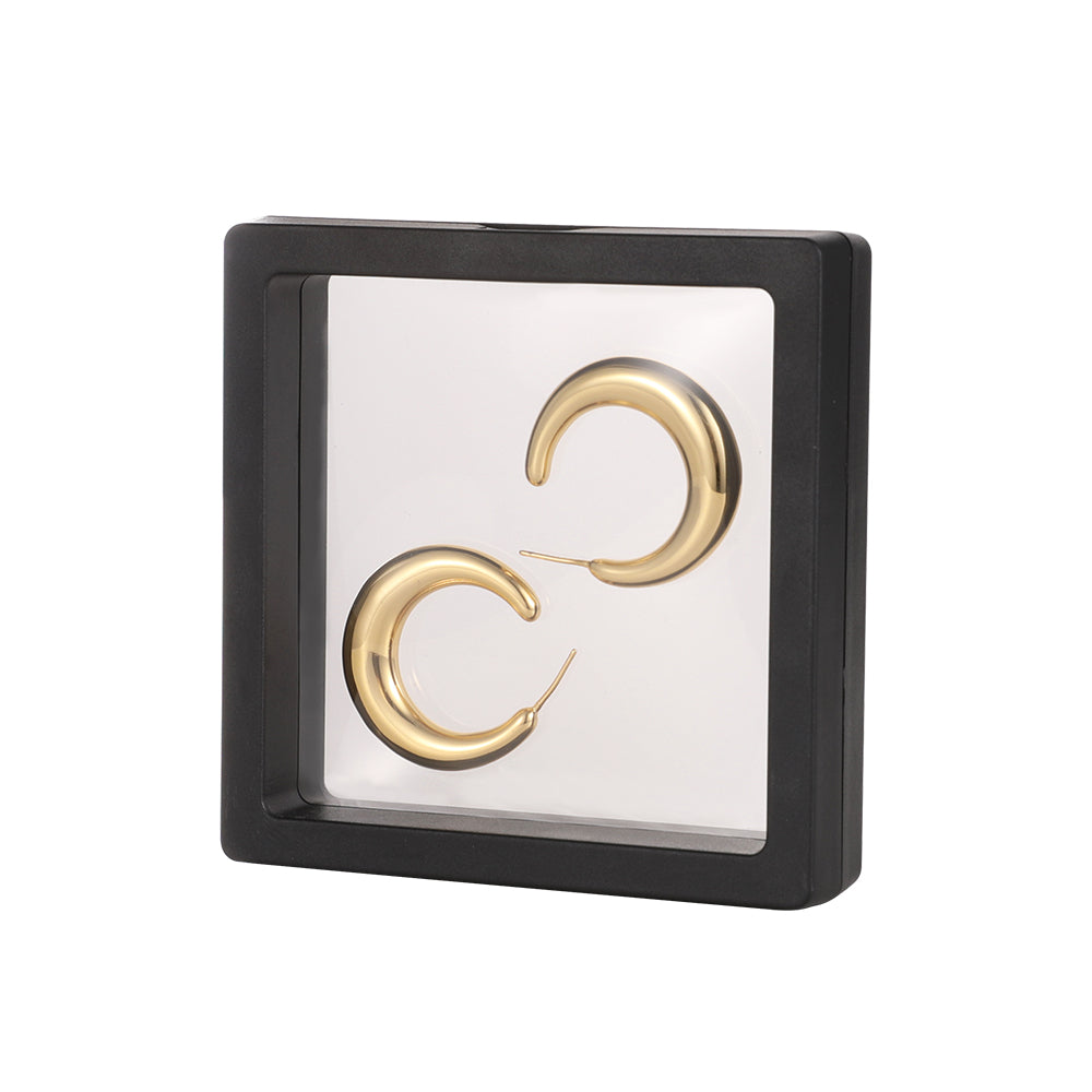 14K Copper Plated with Gold,925 Silver Needle Smooth Gold Circle Hoop Earrings 50mm