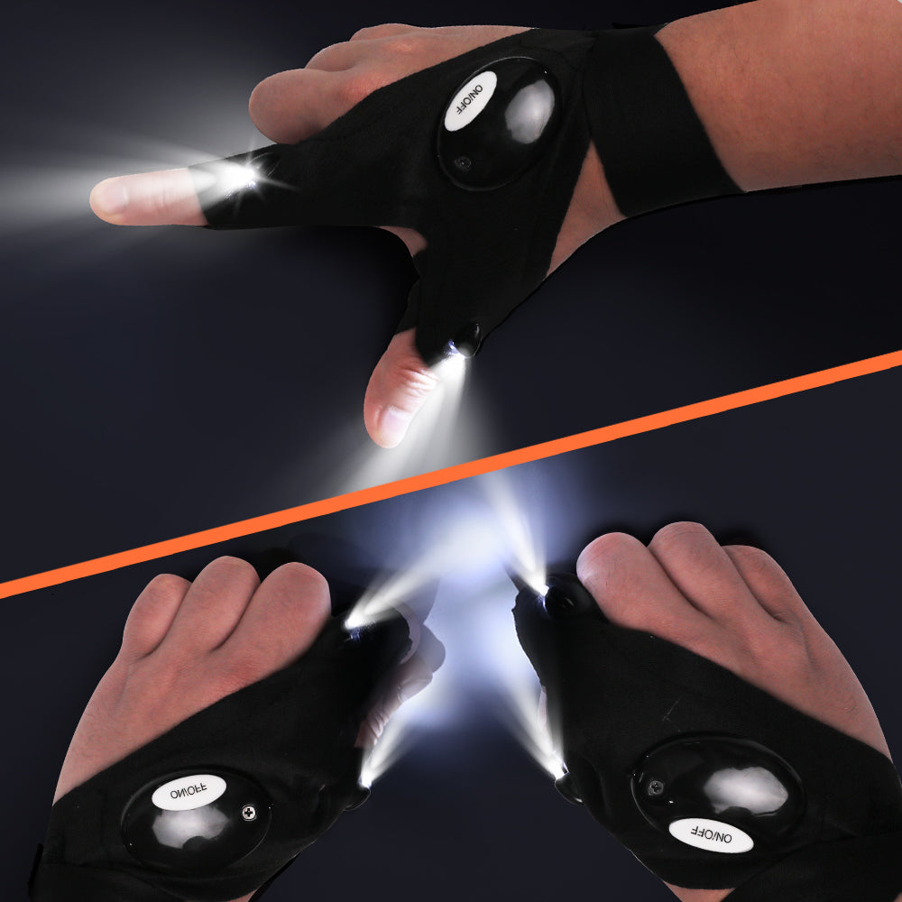 Glove light work auto repair finger gloves light car repair fishing light