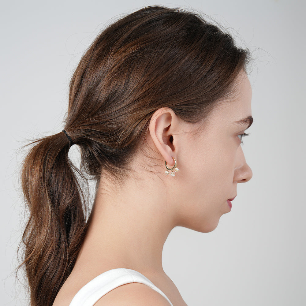 925 silver needle simple small pearl cute versatile earrings