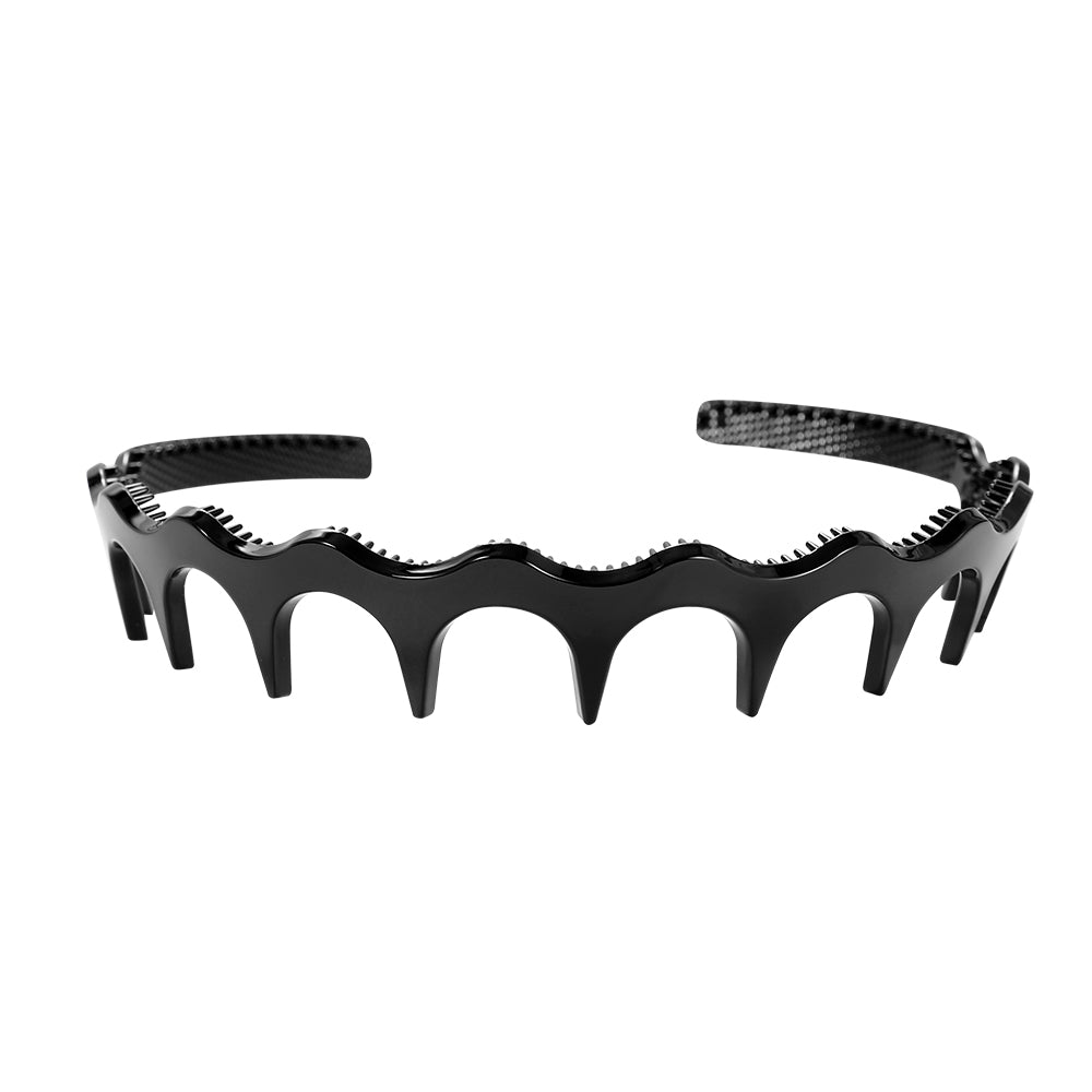 Simple black face washing hair band, anti-slip pressure hair band, toothed hair clip