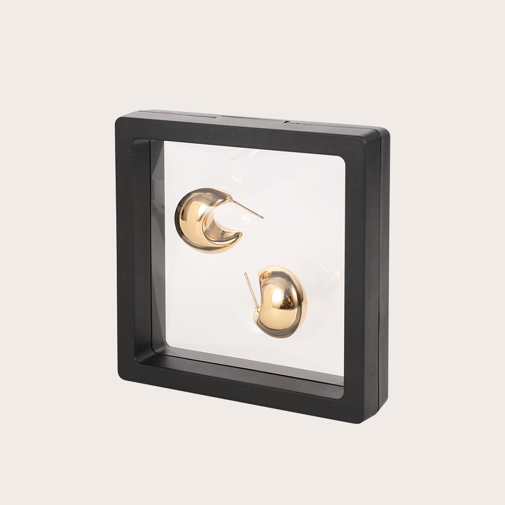 French retro cool style gold bean earrings