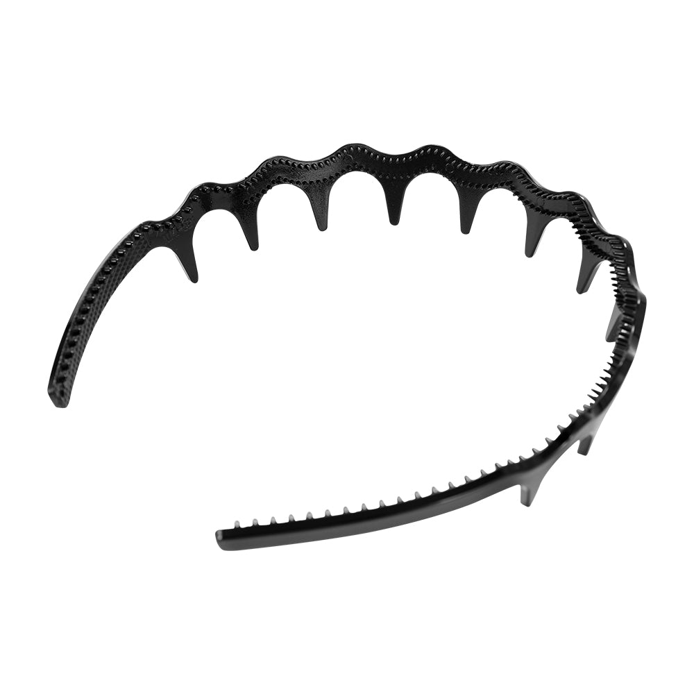 Simple black face washing hair band, anti-slip pressure hair band, toothed hair clip