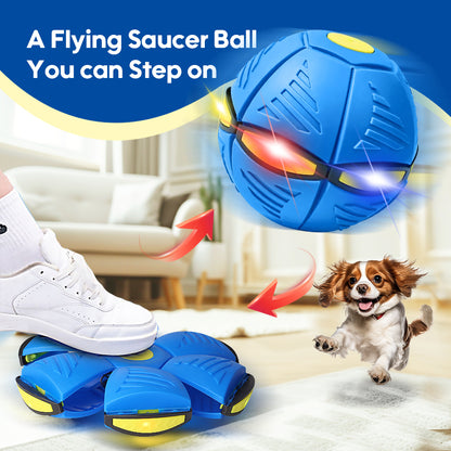 Elastic step ball pet toy flying saucer foot step luminous ball