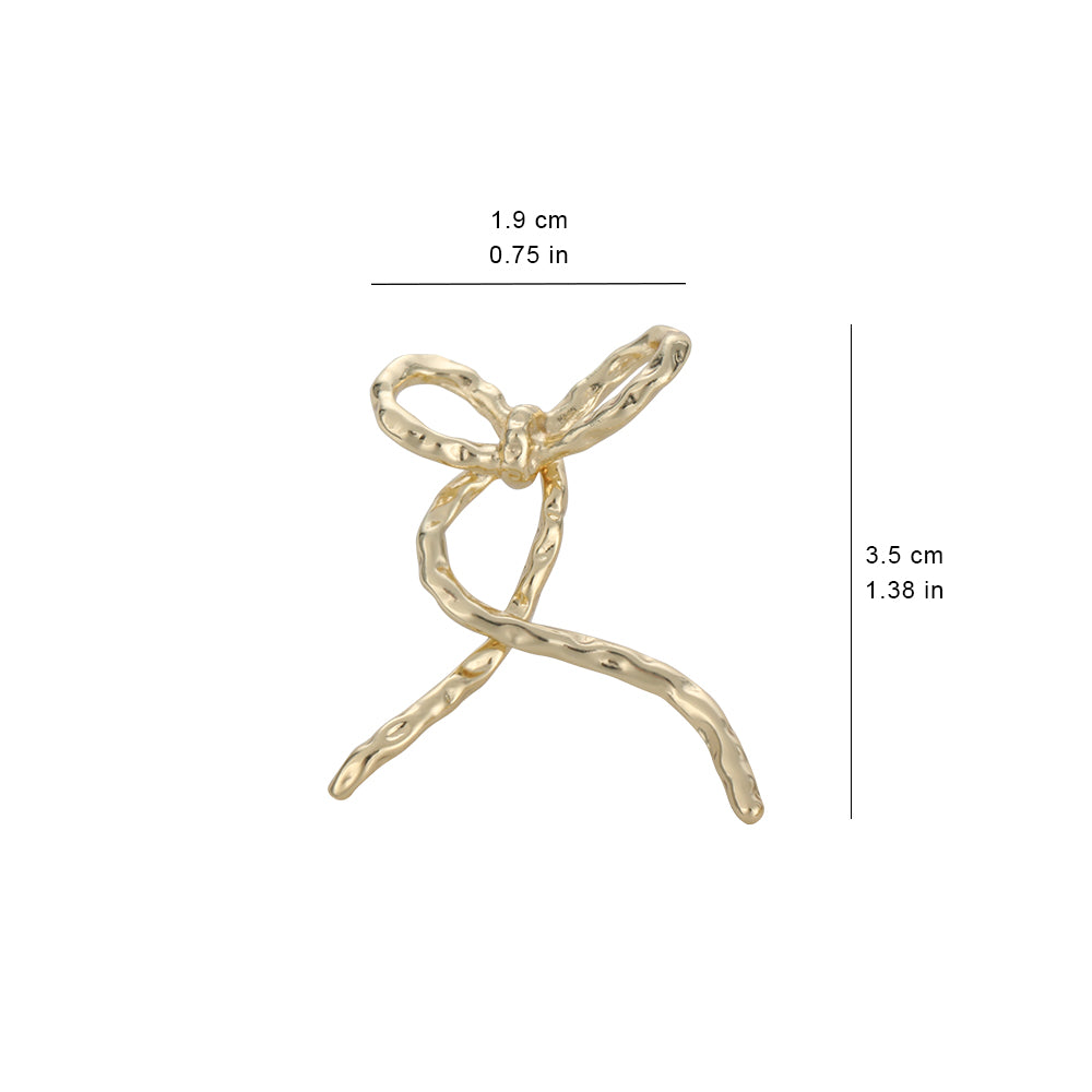 Irregular ribbon bow high-end earrings