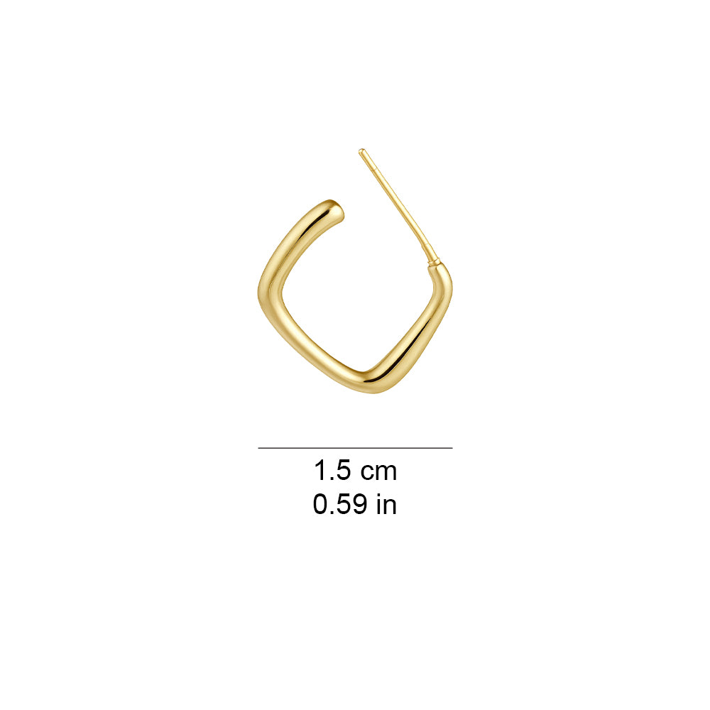 925 Sterling Silver Geometric Square Niche Unique Earrings