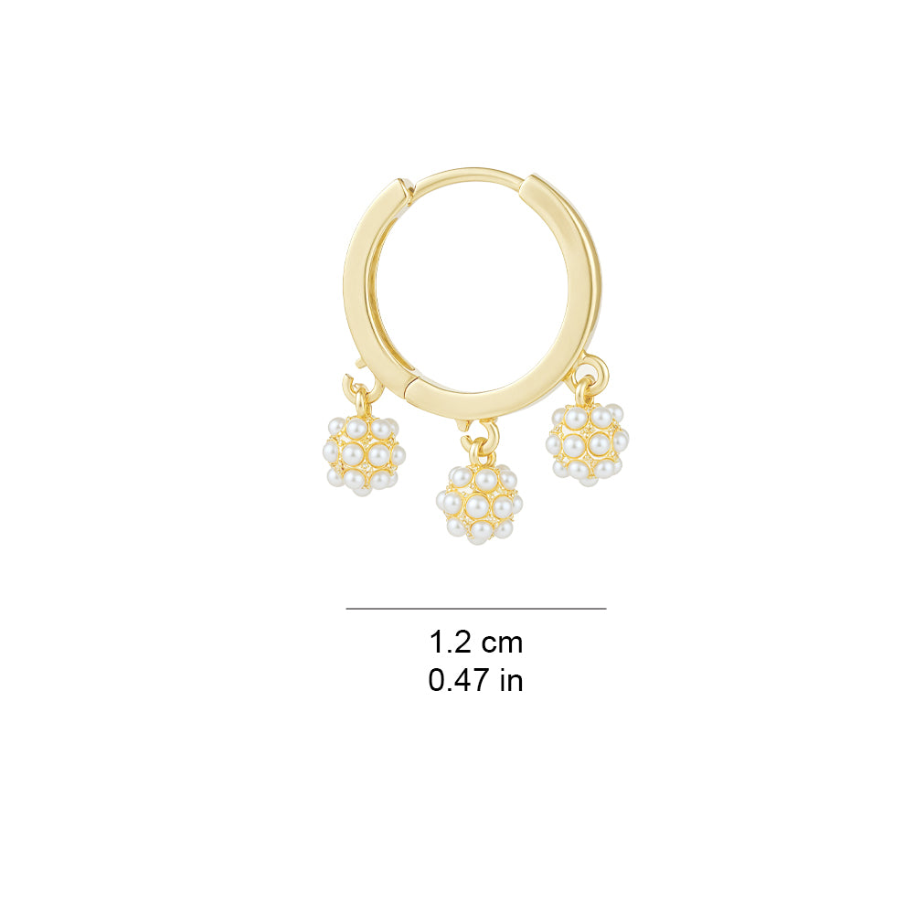 925 silver needle simple small pearl cute versatile earrings