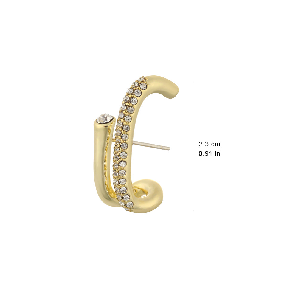 925 Silver Needle Micro-Paved Sparkling Diamond Double Vertical Bar Earrings