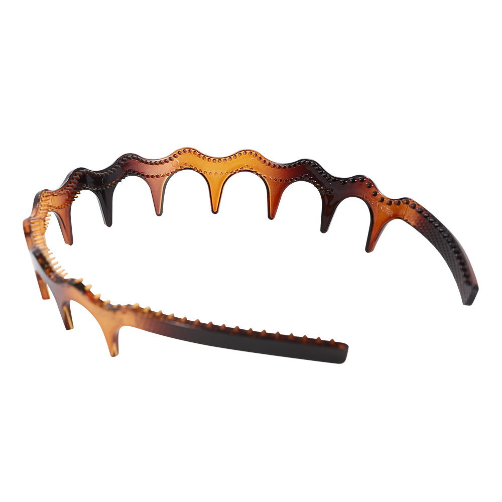 Steel standard toothed wavy hair band, women's high school skull top buckle headband