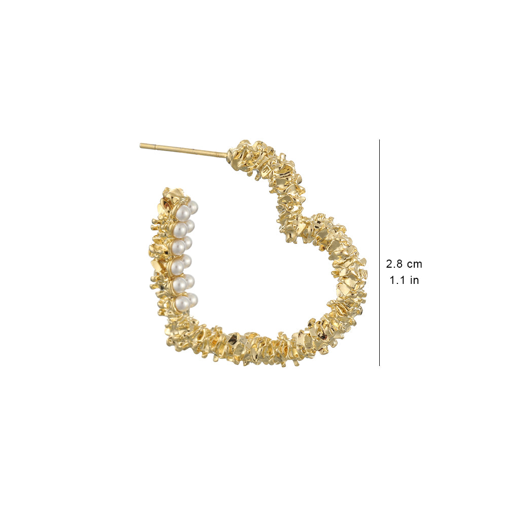 Exquisite geometric high-end heart pearl earrings