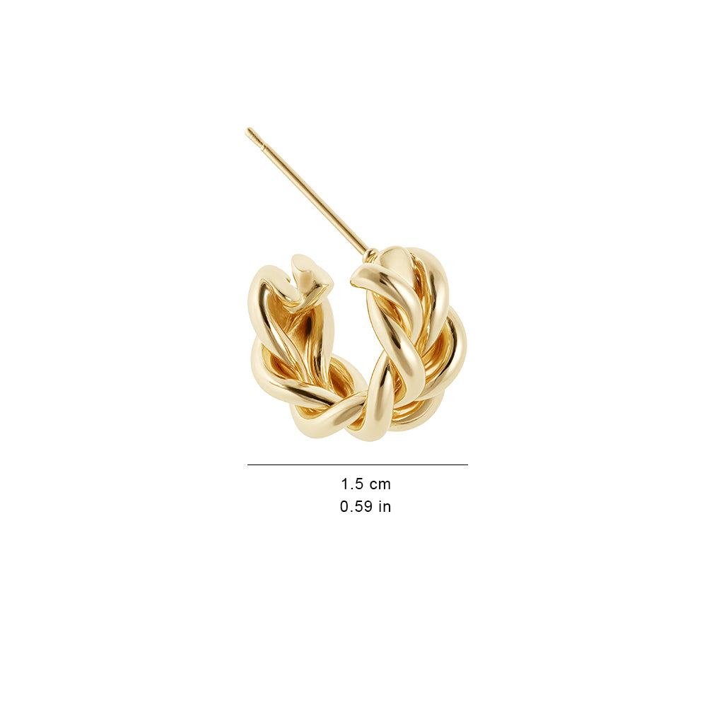 High-end fashion twisted circle temperament metal earrings