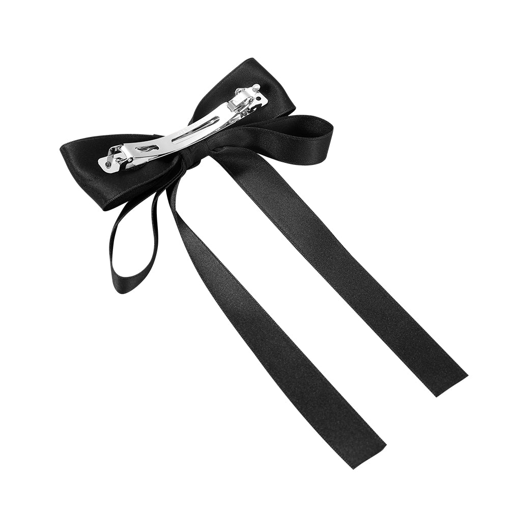 Korean retro bow ribbon hairpin, low ponytail at the back of the head