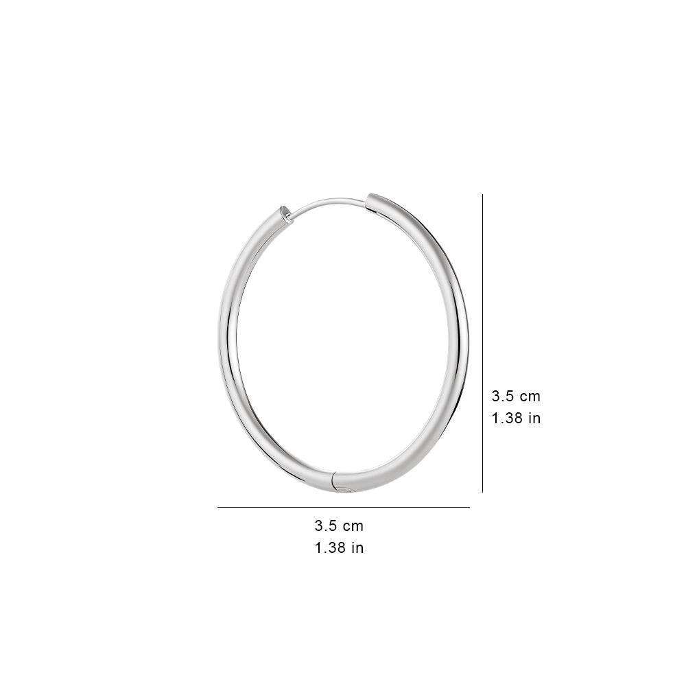 925 Sterling Silver Large Hoop Earrings