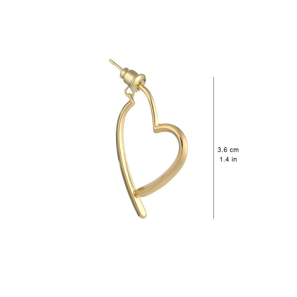 Metal heart niche design temperament sterling silver earrings