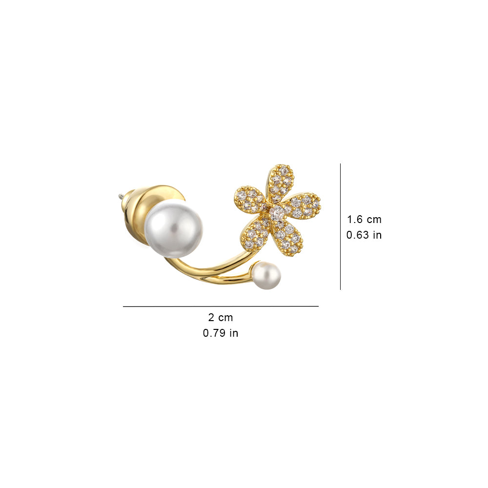 925 silver needle sterling silver pearl daisy flower earrings