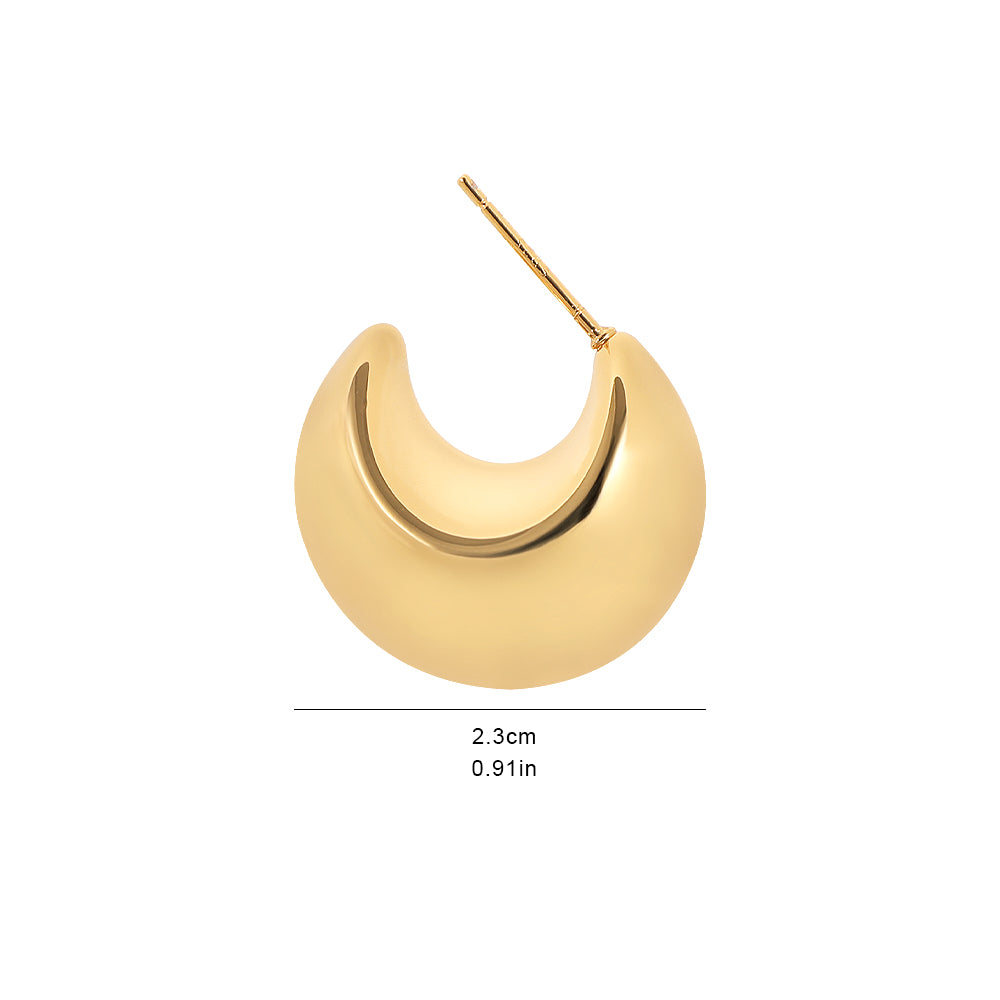 French retro cool style gold bean earrings