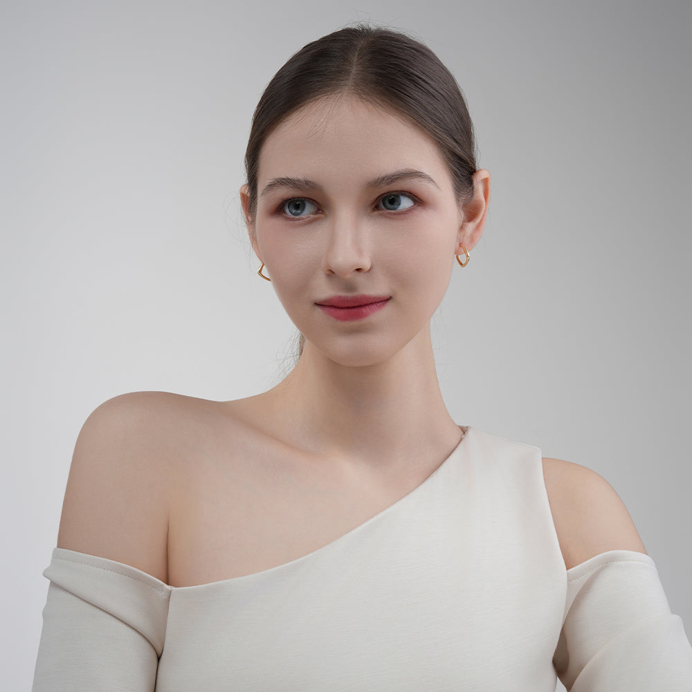 925 Sterling Silver Geometric Square Niche Unique Earrings