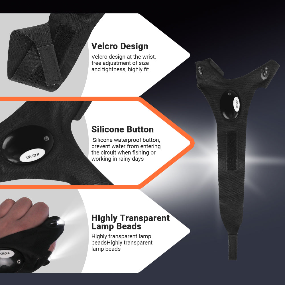 Glove light work auto repair finger gloves light car repair fishing light