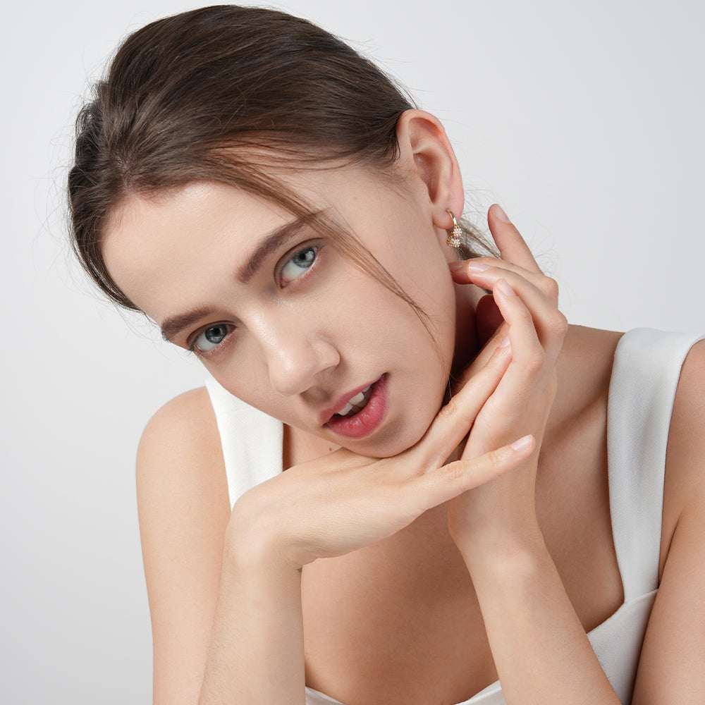 925 silver needle simple small pearl cute versatile earrings