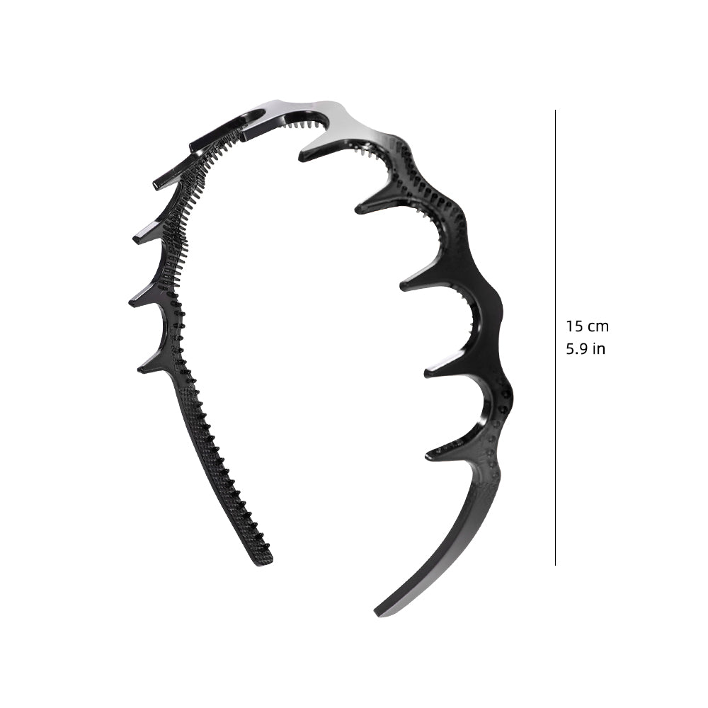 Simple black face washing hair band, anti-slip pressure hair band, toothed hair clip