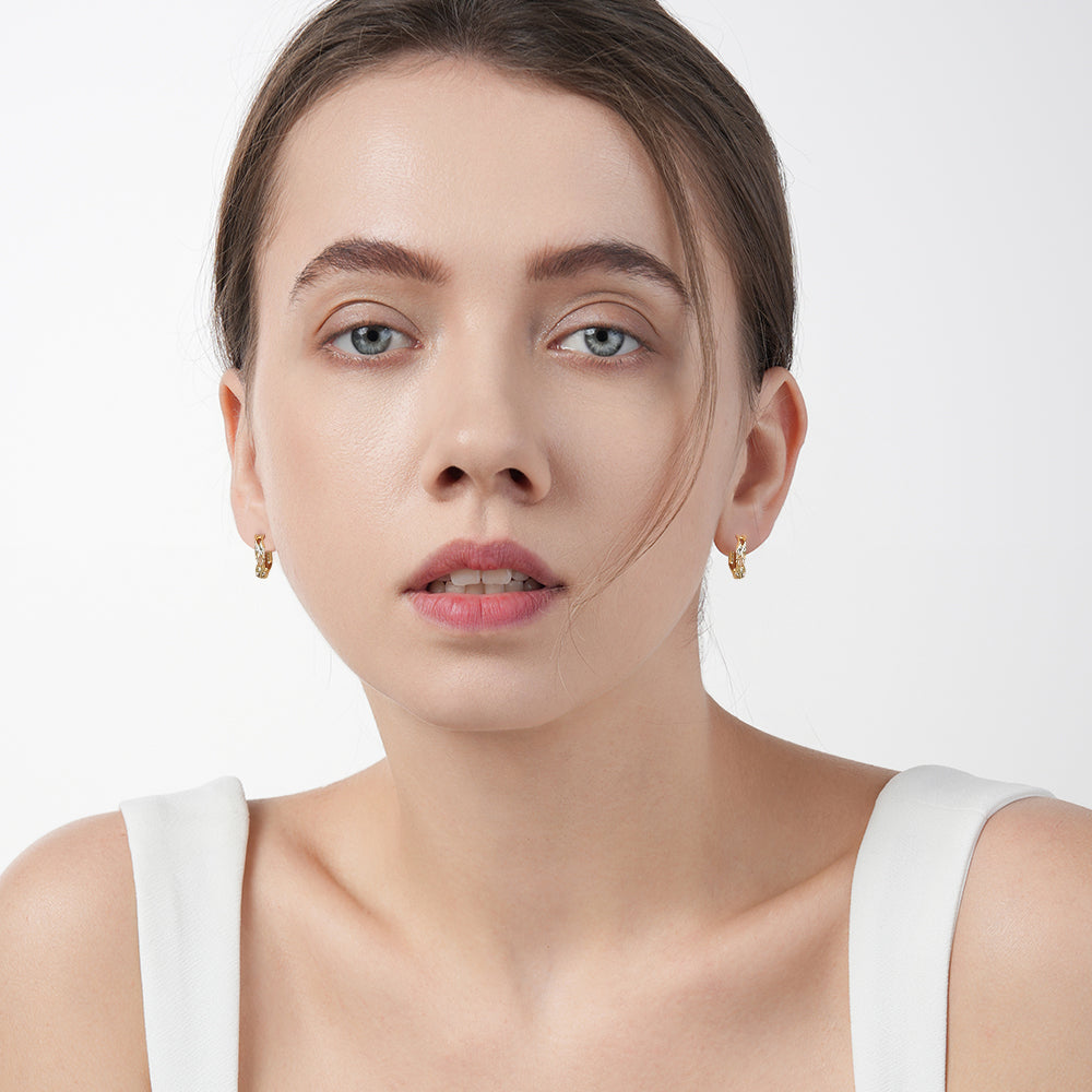 Simple and High-End Liquid Minimalist Hoop Earrings