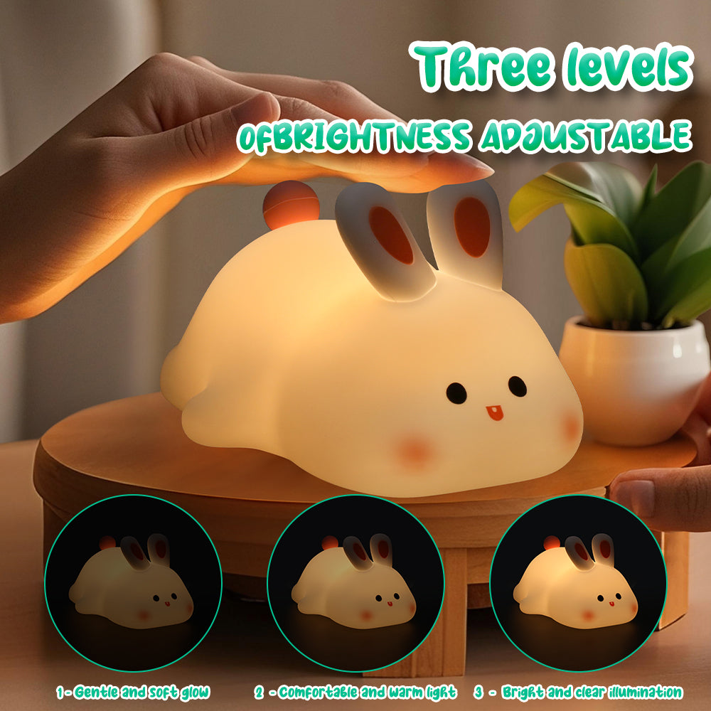 Big face rabbit night light bedroom children's eye protection sleep lamp