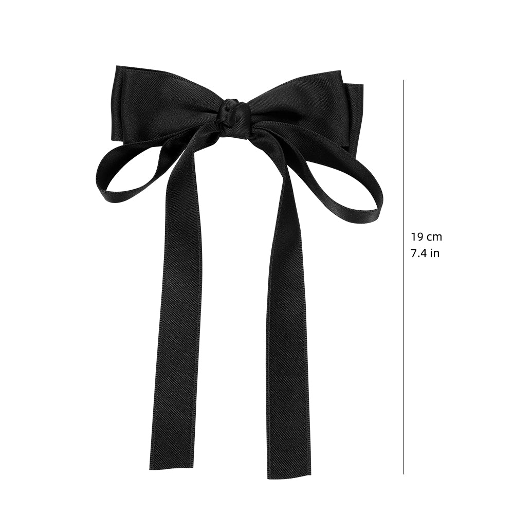 Korean retro bow ribbon hairpin, low ponytail at the back of the head