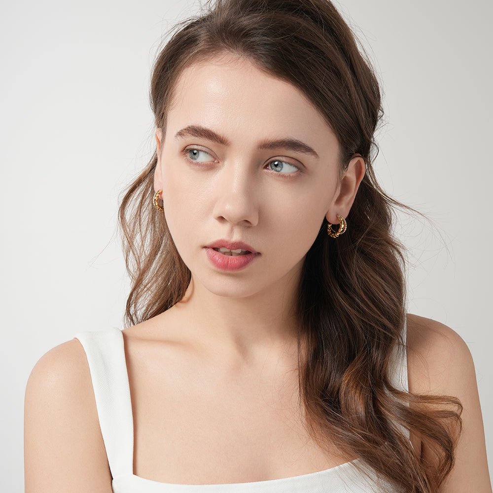 Double-Layer Sparkling Diamond Hoop Earrings