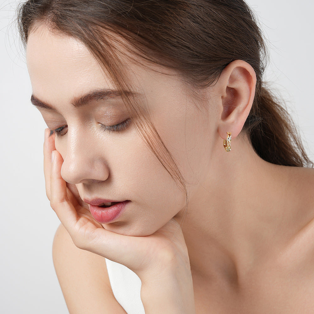 Simple and High-End Liquid Minimalist Hoop Earrings