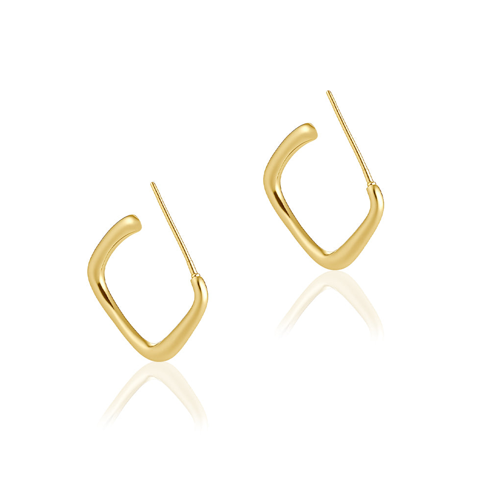 925 Sterling Silver Geometric Square Niche Unique Earrings