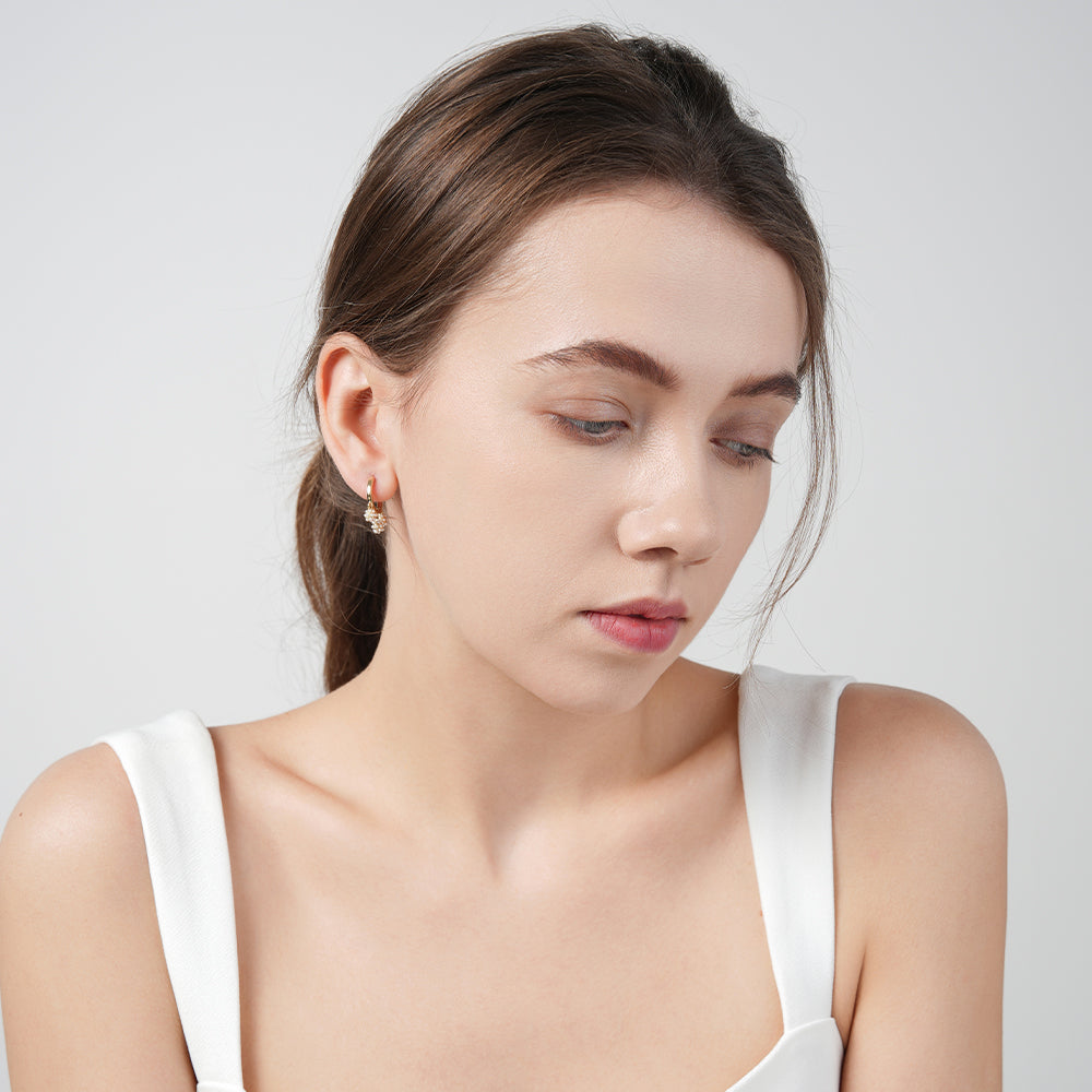 925 silver needle simple small pearl cute versatile earrings