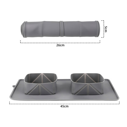 Folding pet feeding travel silicone mat
