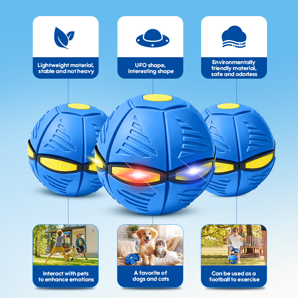 Elastic step ball pet toy flying saucer foot step luminous ball